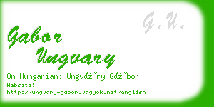 gabor ungvary business card